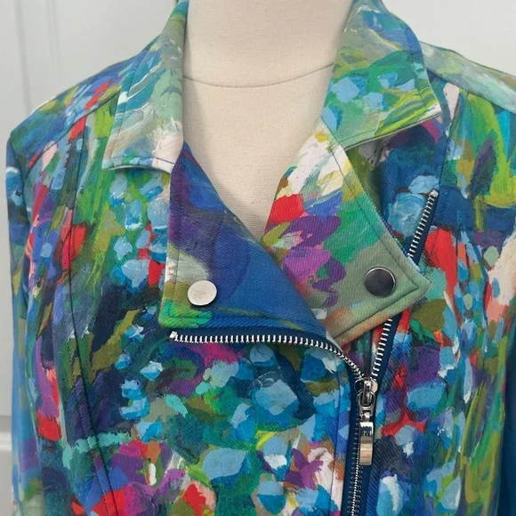 CLAIRE DESJARDINS size L Wearable Art Knit Moto Jacket - Picture 3 of 6